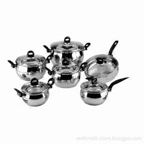12pcs Stainless steel cookware set, good-quality